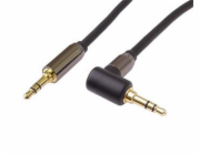HQ kjqmm3-90 PremiumCord HQ stíněný kabel stereo Jack 3.5mm - Jack 3.5mm zahnutý 90° 3m