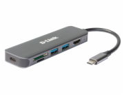 D-Link DUB-2327 USB-C Hub with HDMI and SD/microSD Card Reader, 2x USB3.0, mini docking station