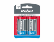 Baterie D (R20) alkalická REBEL Alkaline Power 2ks / blistr BAT0064B