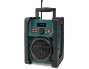 NEDIS digitální pracovní rádio/ stolní/ výkon 15W/ DAB+/ FM/ Bluetooth/ IP65/ napájení z baterie/síťové/ černo-zelené