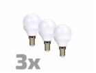 ECOLUX LED žárovka Ecolux 3-pack , miniglobe, 6W, E14, 30...