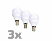 ECOLUX LED žárovka Ecolux 3-pack , miniglobe, 6W, E14, 3000K, 450lm, 3ks