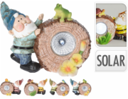 Lampa solární s trpaslíkem u pařezu 9x13 cm