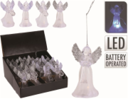 Ozdoba vánoční anděl 11 cm svítící LED mix 4 druhů