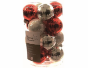 Ozdoba vánoční koule 16 ks / 3,5 cm červenobílá