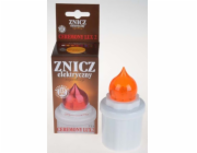 Svíčka hřbitovní bateriová 10 cm oranžová