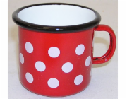 Hrnek smalt 250 ml červený s bílými puntíky