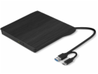 C-TECH Externí DVD vypalovačka DVD-USB-AC, USB 3.0, USB A...
