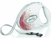 FLEXI Glam Splash Orient with Swarovski crystals M - Dog Retractable lead - 5 m - white