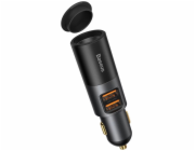 Baseus CCBT-D0G Share Together Car Charger with Cigarette Lighter Port 2x USB, 120W Grey