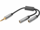 Kabel adaptéru náhlavní soupravy MiniJack 3,5 mm/2x 3,5 m...