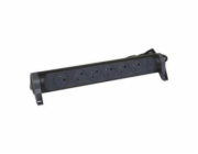 LEGRAND Revolution prodlužovací přívod s otočným tělem 6x2P+T, podsvícené VYP/ZAP, kabel 3m, černo-šedá