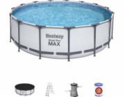 Bazén s konstrukcí 457 x 122m světle šedý + kartušová filtrace