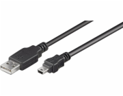 USB MicroConnect USB-A - miniUSB kabel 10 m černý (USBAMB510)