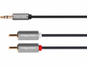Kruger&Matz KM1218 Kabel jack 3.5 wtyk-2RCA 1m