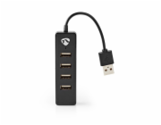 Rozbočovač USB 2.0, 4 porty, černý