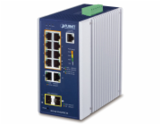 Planet IGS-4215-8UP2T2S Planet IGS-4215-8UP2T2S průmyslový L2 PoE switch 10x 1Gb, 2x SFP 1Gb, 802.3bt 360W, IP30, -40 až 75°C, 48-54VDC