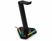 Genius GX-UH100 GENIUS GX-UH100/ stojan na headset/ RGB/ USB hub (2x USB, 2x USB-C)