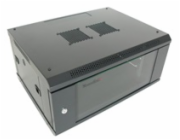 XtendLan 19" nástěnný rozvaděč 4U 600x450, nosnost 60 kg, skleněné dveře, svařovaný, černý