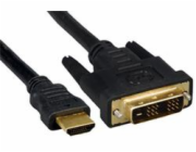 PREMIUMCORD Kabel HDMI - DVI-D 1m (M/M, zlacené kontakty, stíněný)