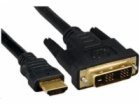 PREMIUMCORD Kabel HDMI - DVI-D 1m (M/M, zlacené kontakty,...