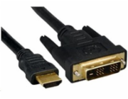 PREMIUMCORD Kabel HDMI - DVI-D 1m (M/M, zlacené kontakty, stíněný)