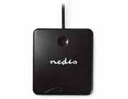 NEDIS čtečka čipových karet CRDRU2SM1BK/ Smart Card ID-1/ eObčanka/ standartní biometrické čipy/ USB 2.0/ černá