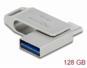 Delock Flash disk USB 3.2 Gen 1, USB-C™ + Typ-A, 128 GB - kovový kryt
