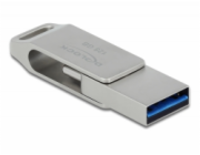 Delock Flash disk USB 3.2 Gen 1, USB-C™ + Typ-A, 128 GB - kovový kryt