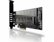 AXAGON PCEM2-D, PCIe x4 - M.2 NVMe M-key + SATA B-key slot adaptér, vč. LP