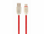 GEMBIRD Kabel USB-A na USB-C kabel (AM/CM), 2m, pogumovaný, červený, blister