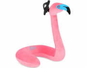 Spokey SERPENTE Dětský cestovní polštářek ve tvaru plameňáka s držákem na telefon