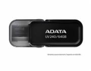 Flashdisk Adata UV240 32GB,  USB 2.0, black, vhodné pro potisk