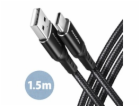 AXAGON BUCM-AM15AB, HQ kabel USB-C <-> USB-A, 1.5m, USB 2...