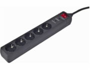 Gembird SPG5-C-10 surge protector Black 5 AC outlet(s) 250 V 3 m