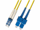 Optický patchkabel duplexní, LC-SC 9/125um SM, 10m, OS2