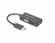 DIGITUS DisplayPort 3in1 Adapt/ Konverter - DP-HDMI+DVI+VGA 20cm