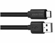 Datový a nabíjecí kabel USB - USB Type-C, 100cm, černá