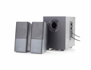 NEDIS herní reproduktory/ 2.1/ výkon 33 W/ 3,5 mm jack/ USB/ ABS/ dřevo/ černé