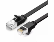 Ugreen UGREEN plochý síťový kabel s kovovými zástrčkami, Ethernet RJ45, Cat.6, UTP, 5m (černý)
