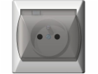 Ospel Single Socket Accent IP44 s ground brown
