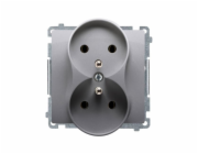 Kontakt-Simon Basic duální zásuvka s inox uzemněním