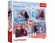 Puzzle 4in1 Land of Ice 2 (Frozen 2) - Cesta do neznáma