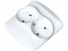 Zásuvka duální Kontakt-Simon Chord bez uzemnění bílé