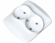 Zásuvka duální Kontakt-Simon Chord bez uzemnění bílé