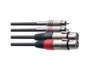 Stagg STC060CMXF, kabel dvojitý XLR/RCA, 0,6m