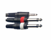 Stagg SYC3/MPS2P E, kabel mini stereo JACK/2x JACK, 3m