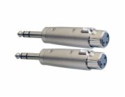 Stagg AC-XFPMSH, redukce XLR samice – Jack 6,3 mm samec stereo, 2 ks