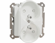Schneider Electric Sedna Design&Elements dvojitá zásuvka pro skleněné rámy bílá