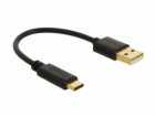 Kabel USB-C (M)-> USB-A (M) 2,0 0,15 m Černá 85354